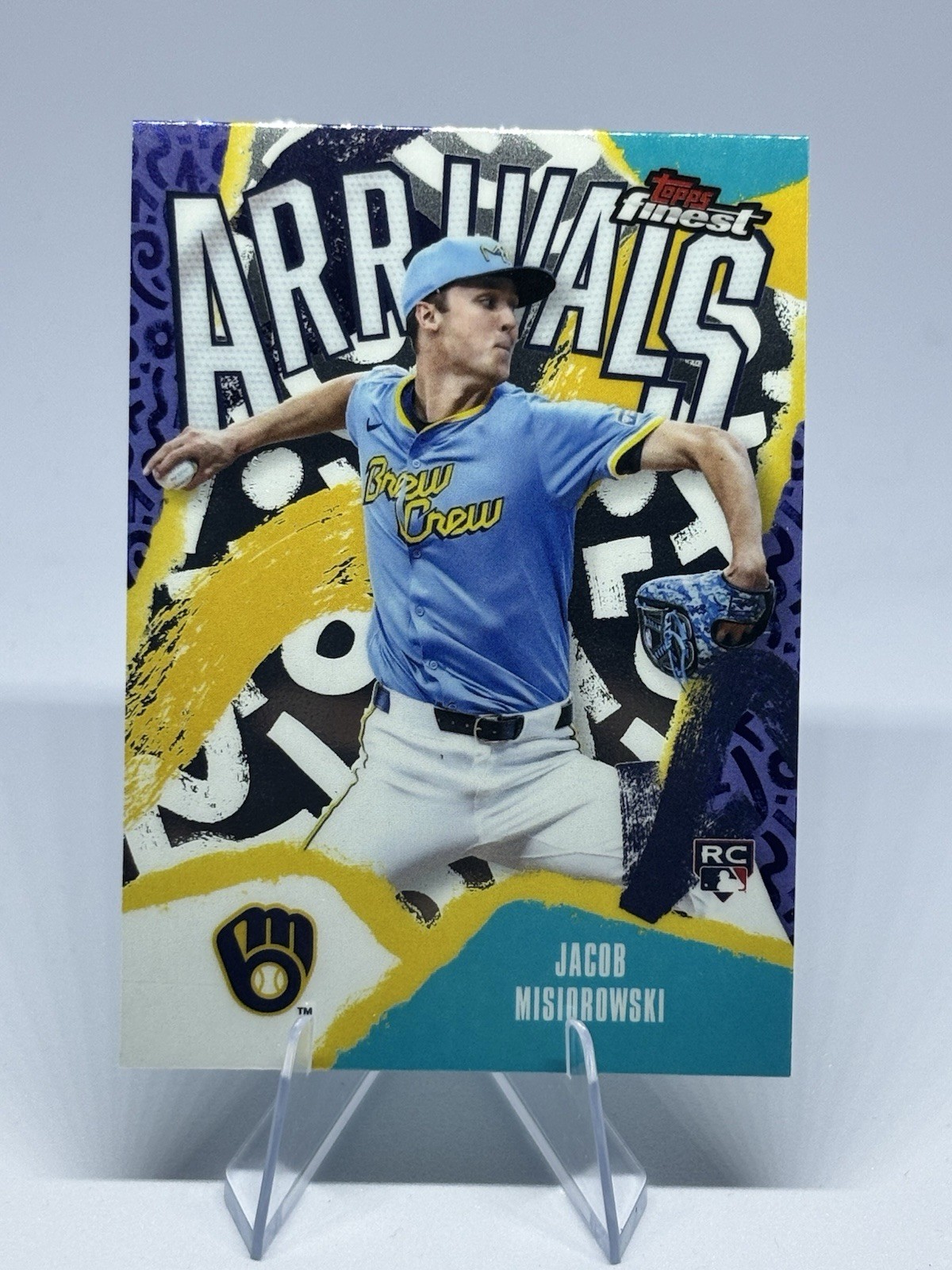 2026 Topps Finest Jacob Misiorowski Arrivals Rookie Insert A-18 Brewers