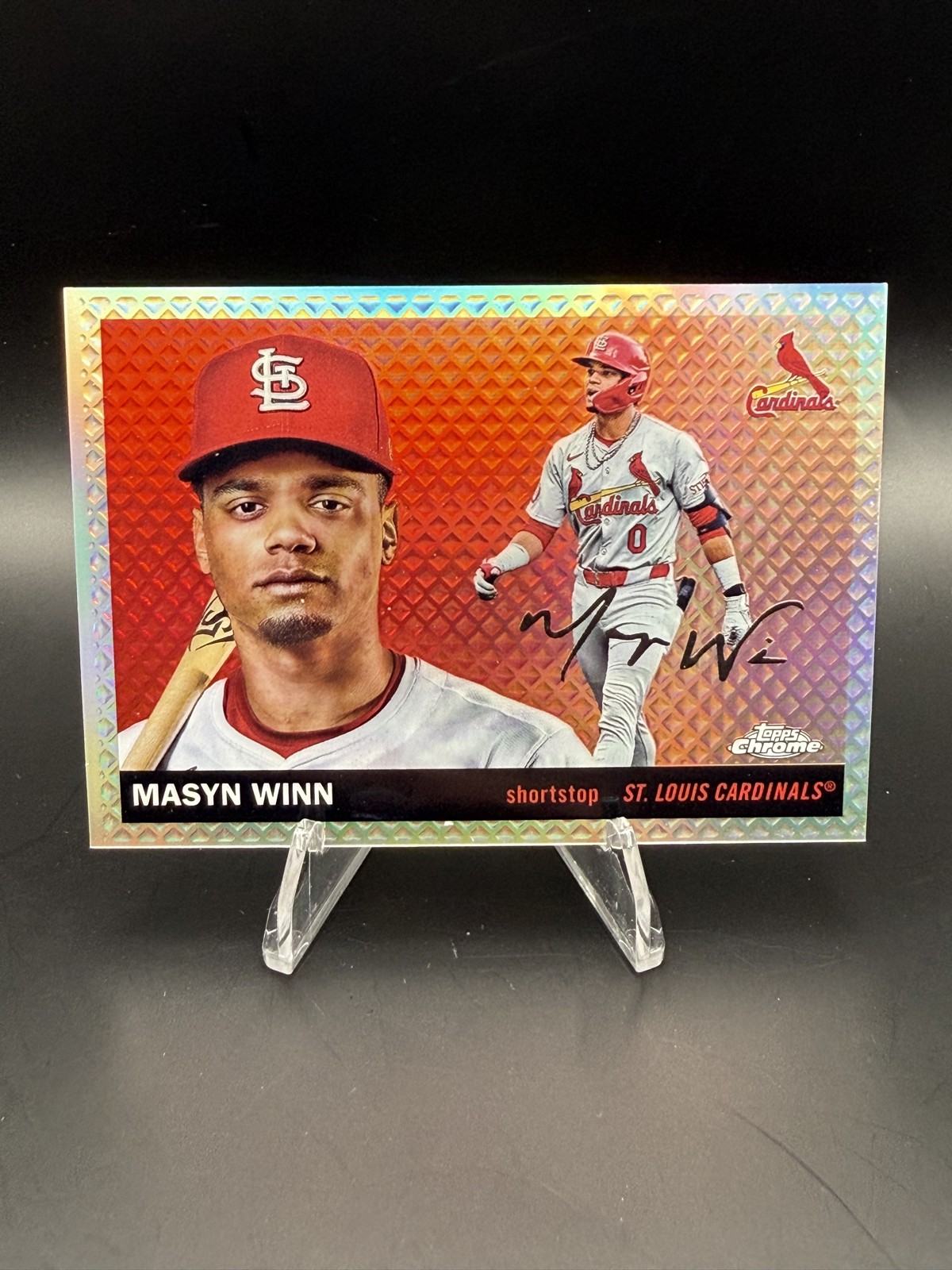 2025 Topps Chrome Masyn Winn Mini Diamond Refractor #163 /55 Cardinals SSP /55