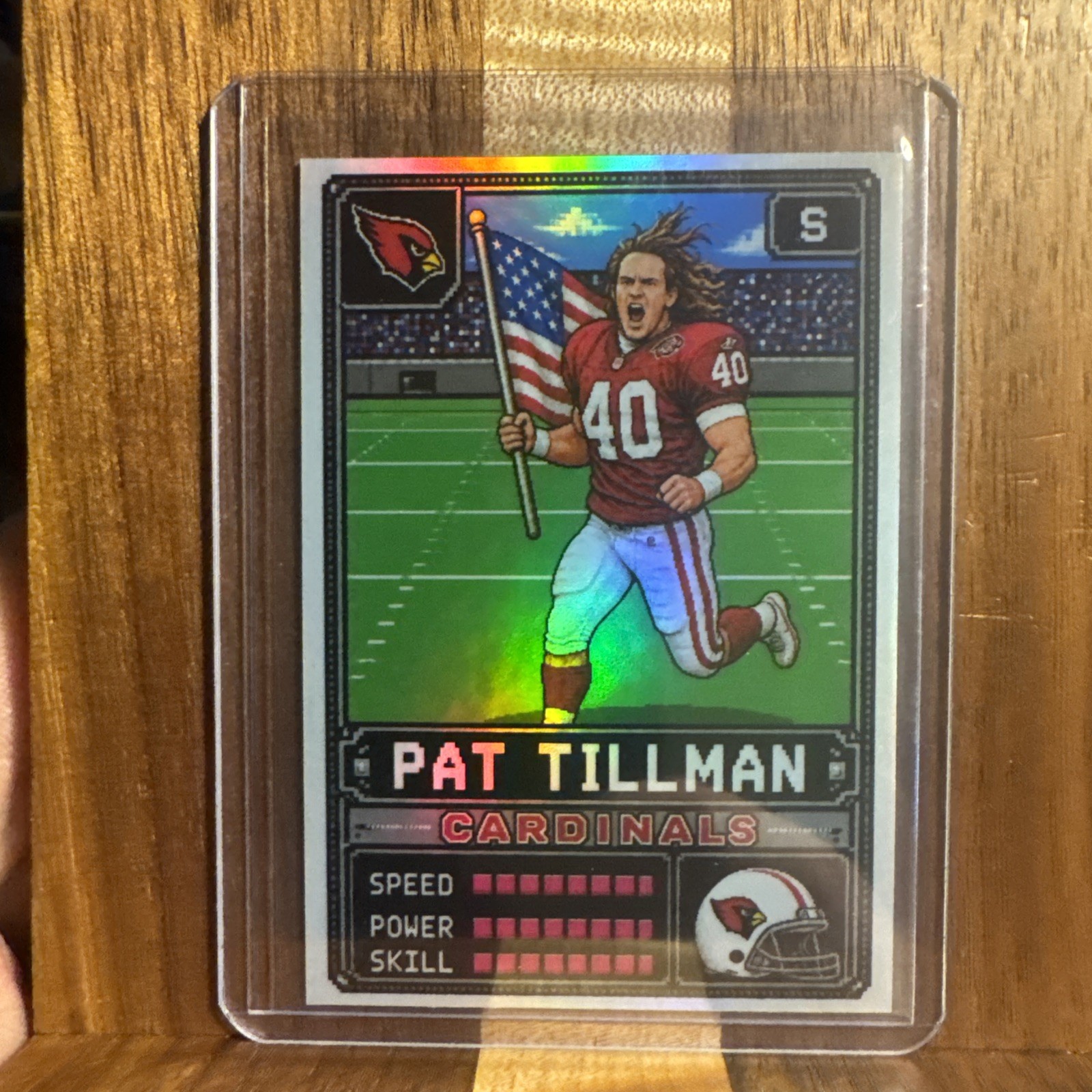 Pat Tillman Tecmo Bowl Custom art Card Art Cardinals /99