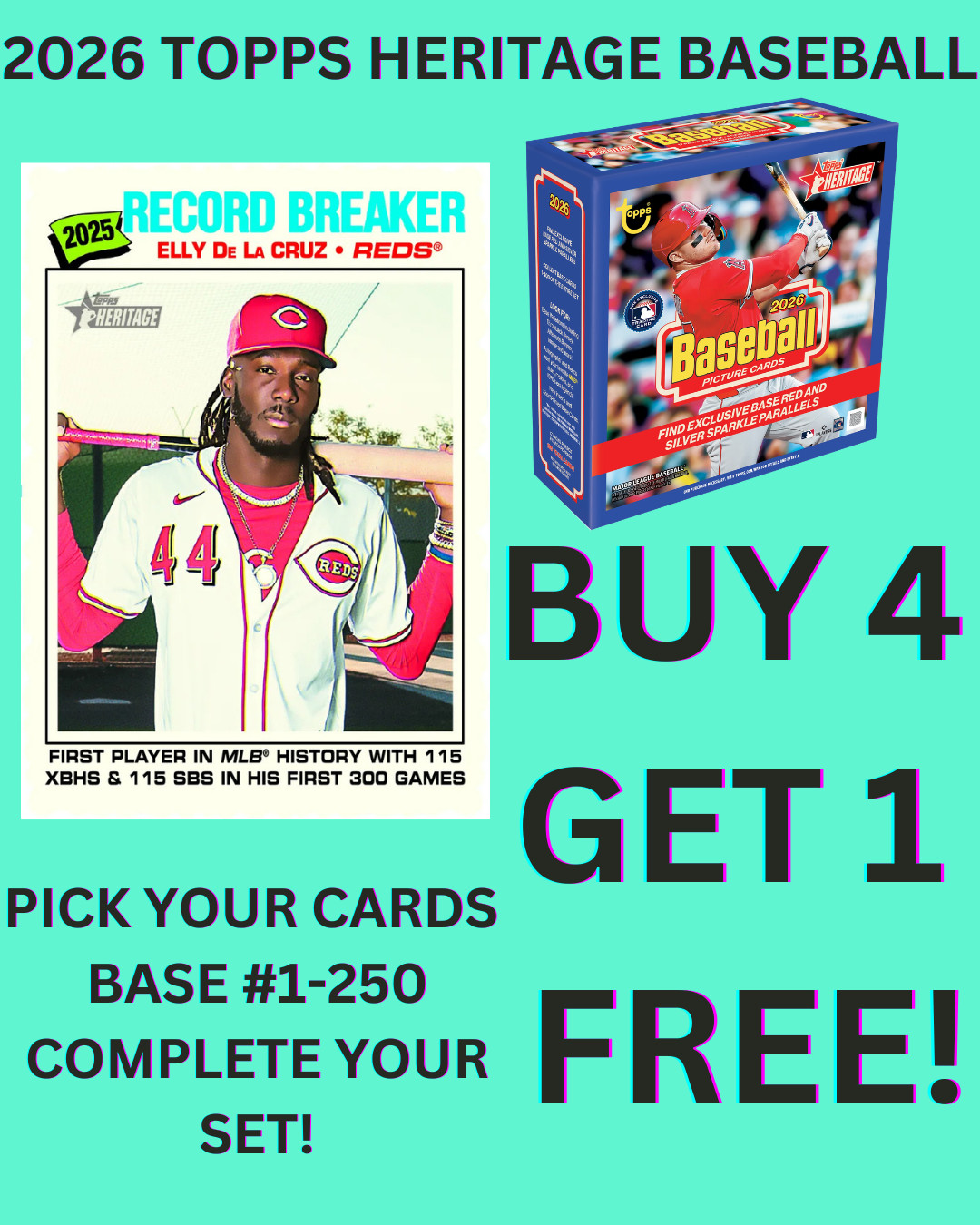 2026 Topps Heritage ⚾ BASE SINGLES #1-250 ⚾ You Pick & Complete Your Set! 🔥