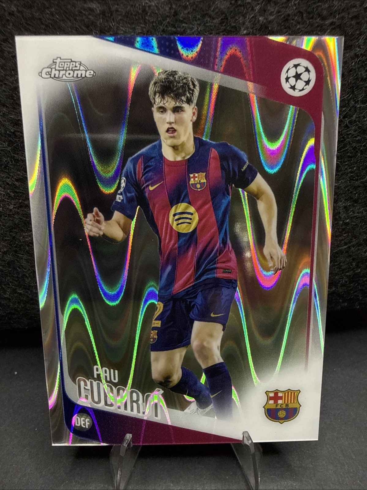 2025 26 Topps Chrome UEFA Club Competitions Raywave #183 Pau Cubarsi