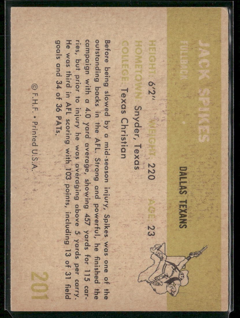 1961 Fleer #201 Jack Spikes VG-EX/EX