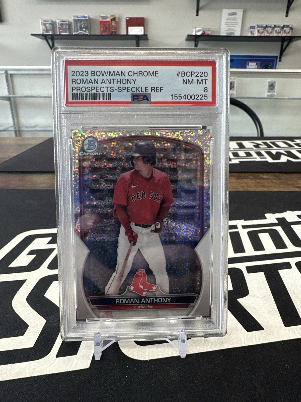 2023 BOWMAN CHROME PROSPECTS SPECKLE REFRACTOR ROMAN ANTHONY /299 PSA 8