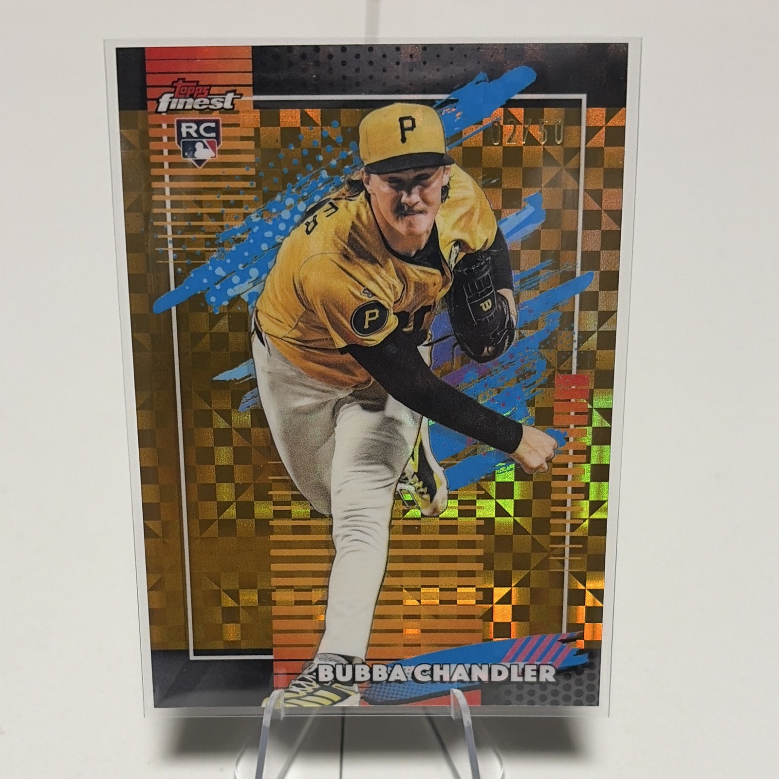 2026 Topps Finest Bubba Chandler Uncommon Gold Geometric Rookie Refractor 02/50