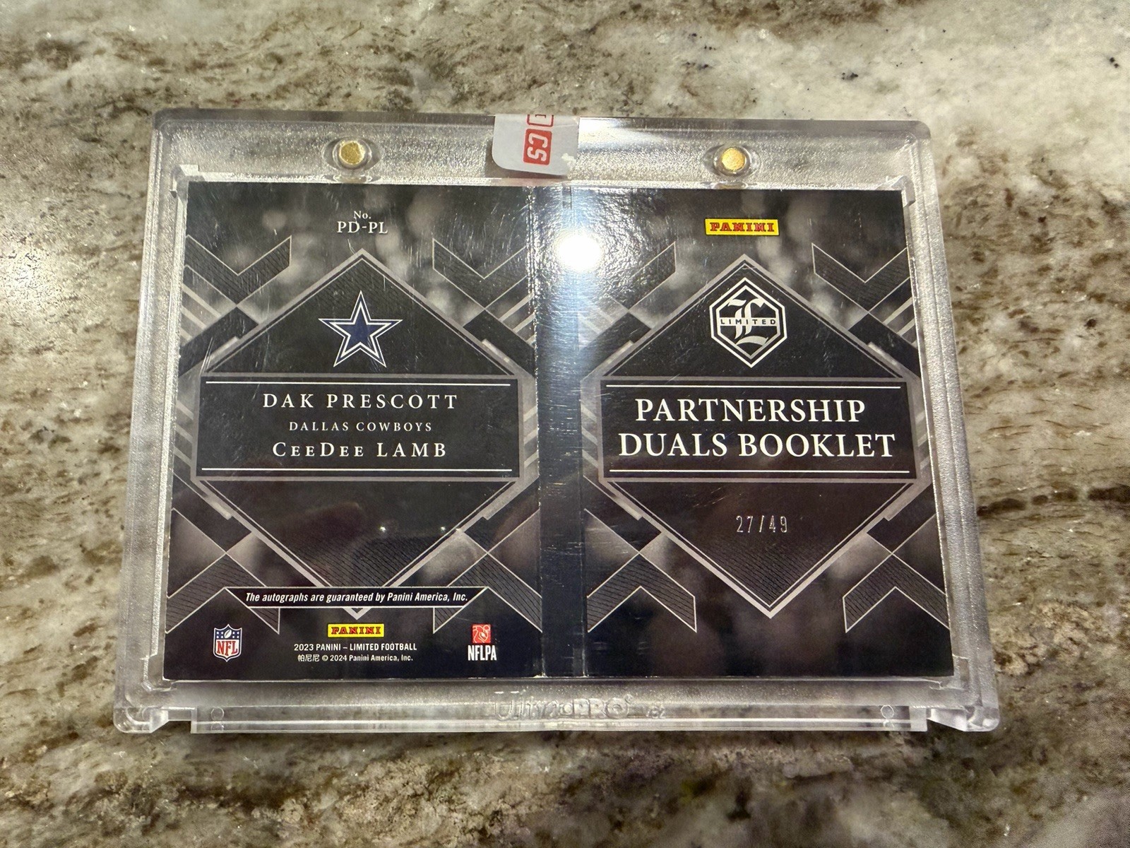 2023 Partnership Duals Booklet AUTO Dak Prescott/ Ceedee Lamb #Pd-PL /49 SEALED