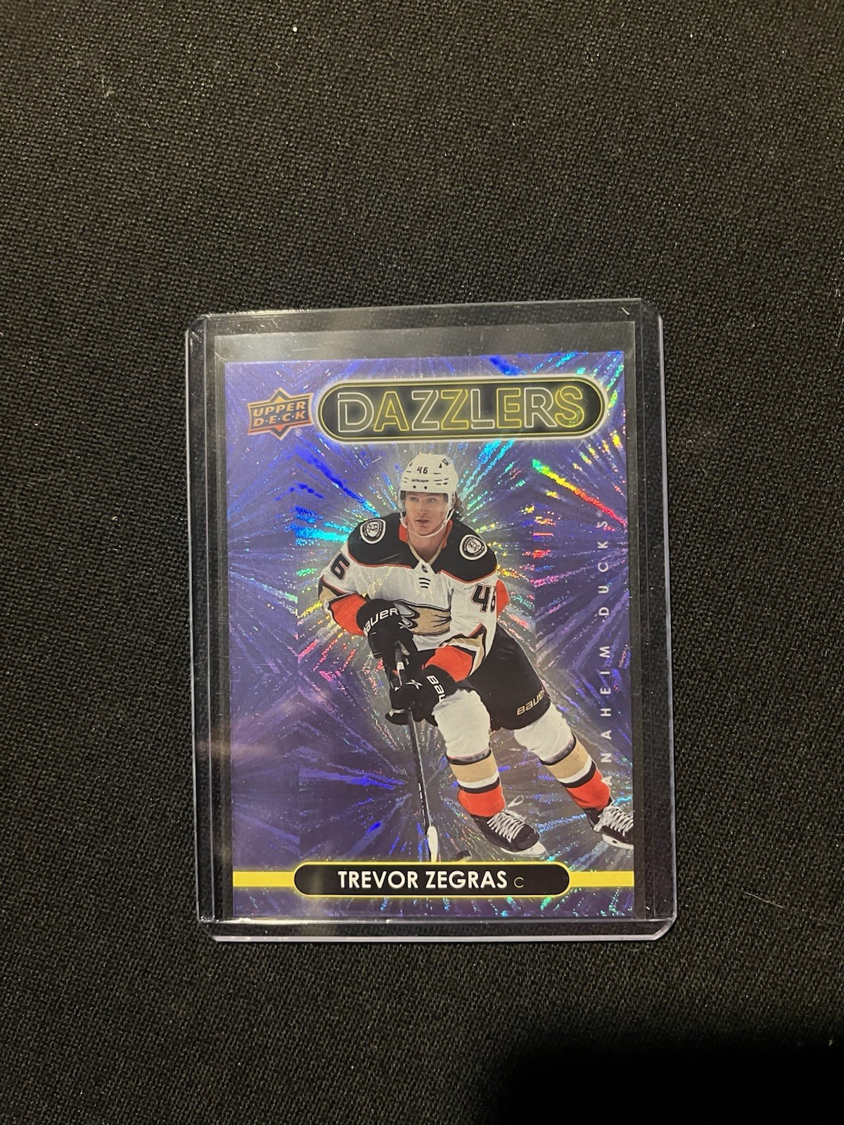 2021-22 Upper Deck Dazzlers Purple #DZ-1 Trevor Zegras – Anaheim Ducks RC