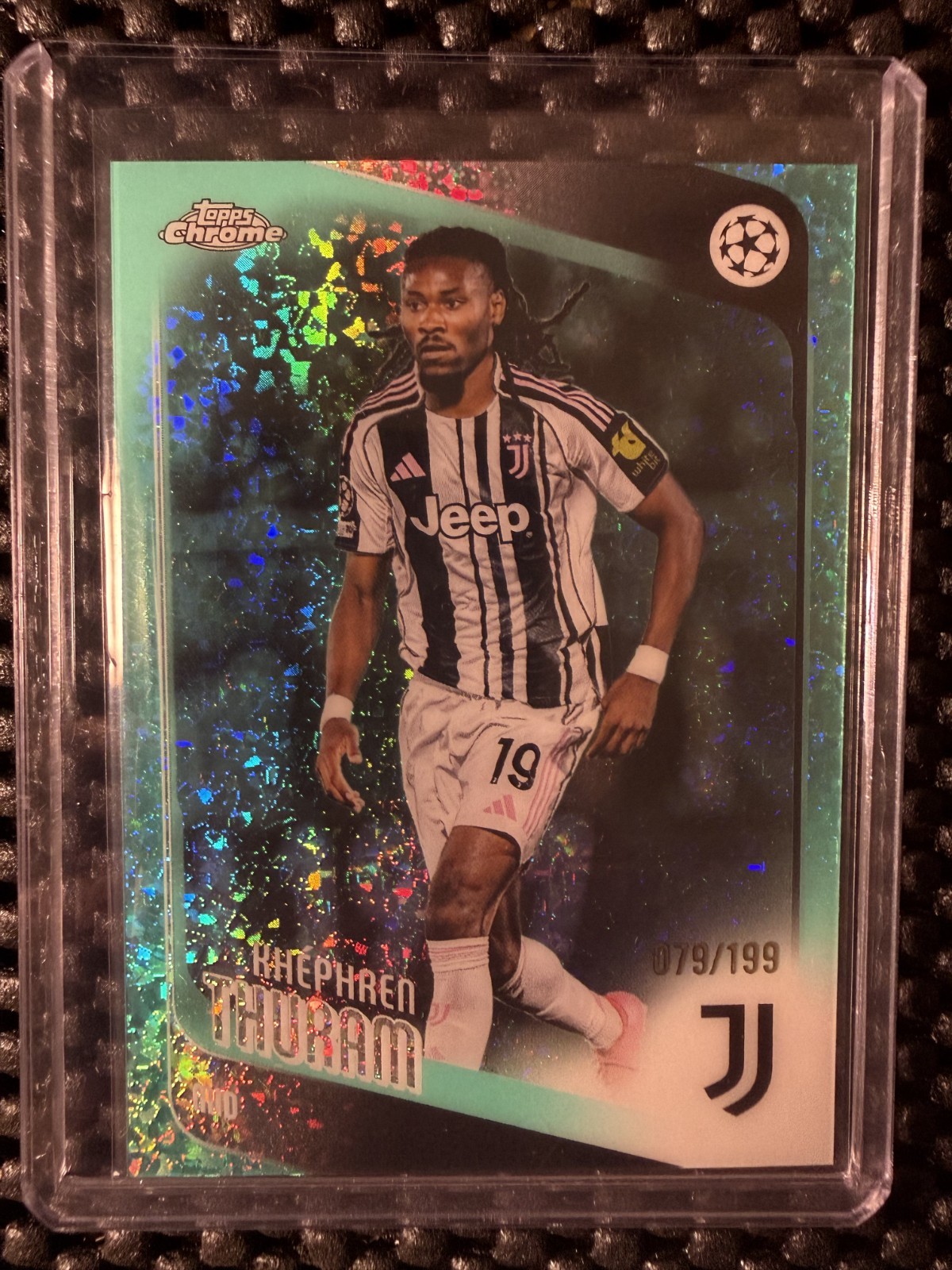 2025-26 Topps Chrome Aqua Refractor /199 Thuram Emegha Lot Juventus UEFA