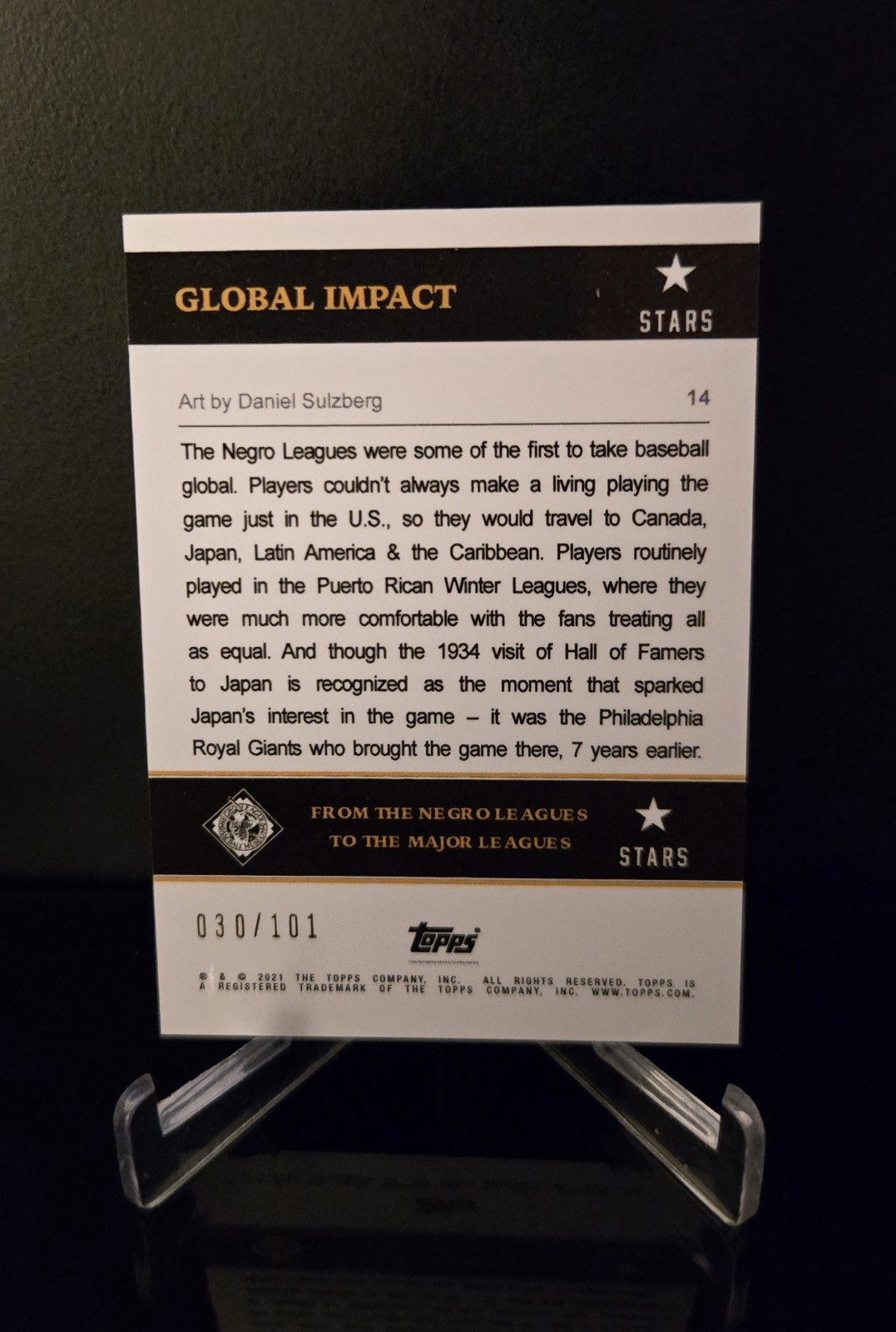 #d/101 🔥 2021 Topps Nashville Stars X Negro Leagues Global Impact Rainbow #14