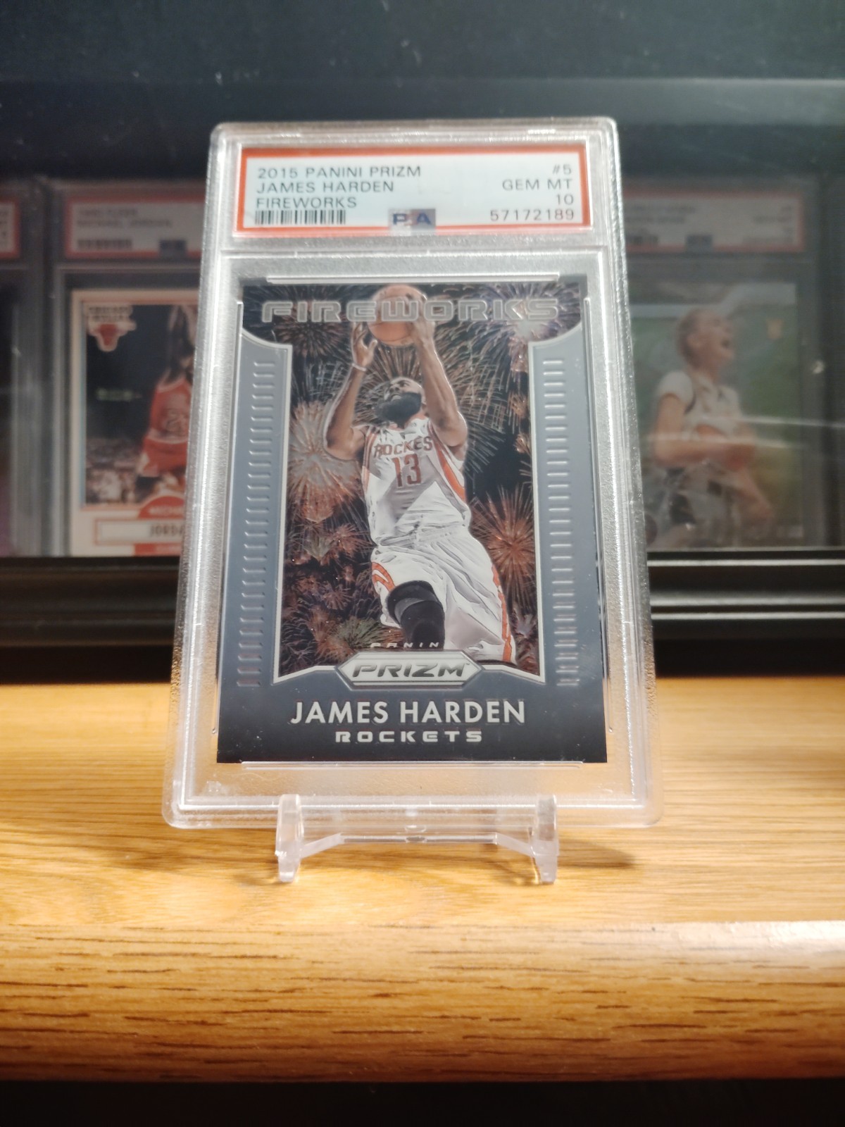 2015 Panini Prizm James Harden Fireworks PSA 10