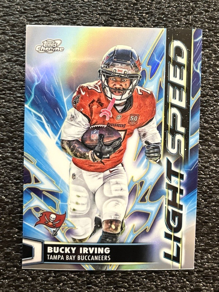 Bucky Irving – 2025 Topps Cosmic Chrome #LS-22 Light Speed Refractor Buccaneers