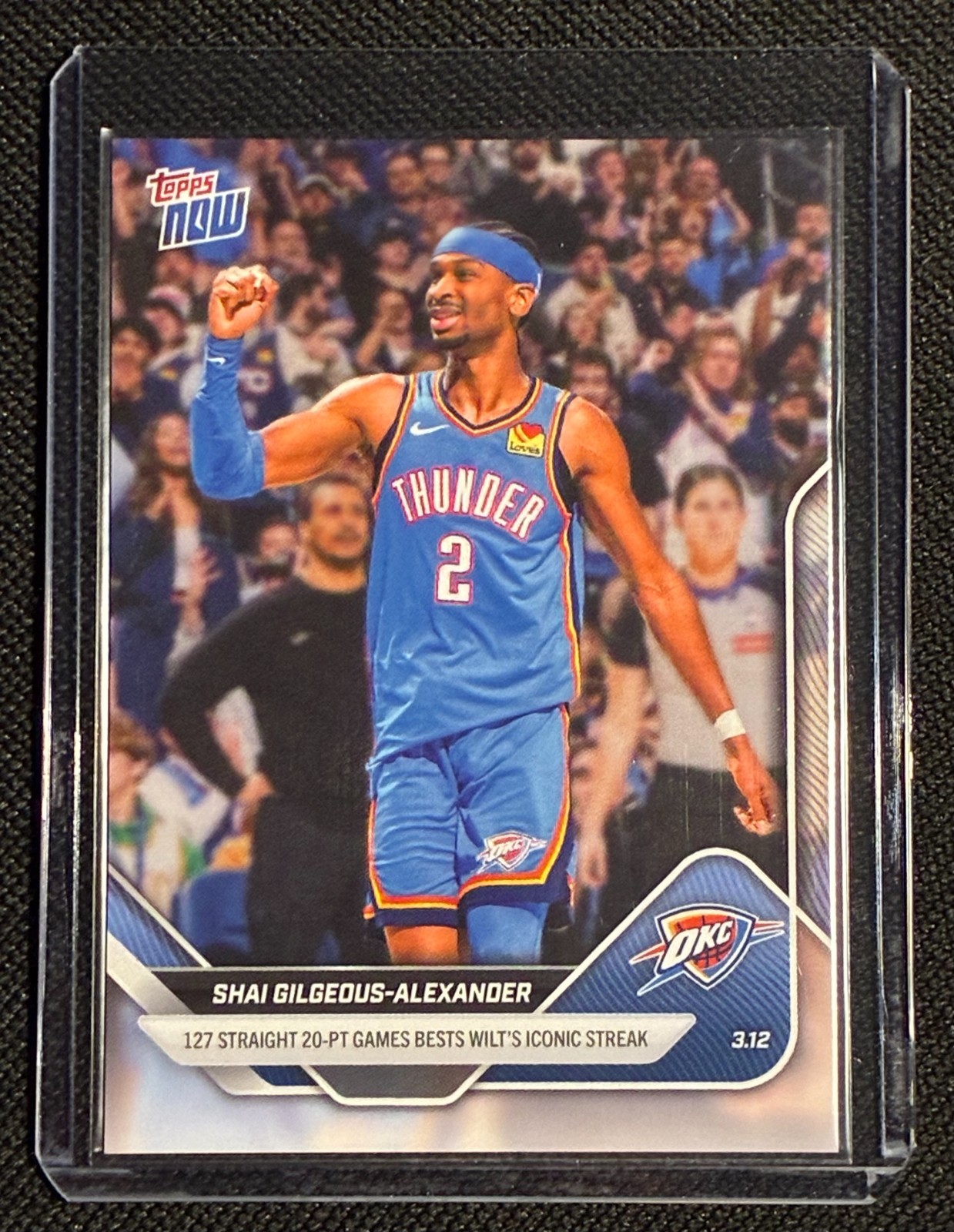 Shai Gilgeous-Alexander “127-Straight 20 pt games” 2025-26 NBA Topps NOW #205
