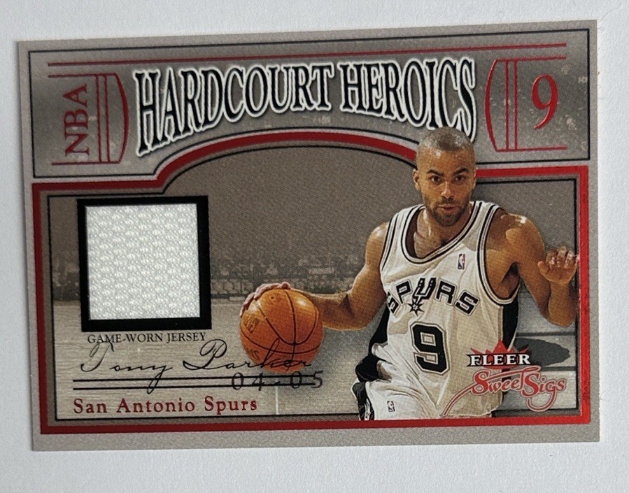 2004-05 Fleer Sweet Sigs Harcourt Heroics Tony Parker Relic #HH-TP