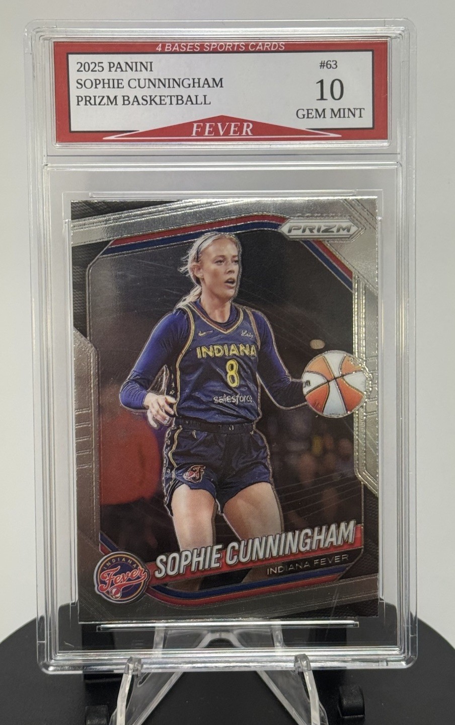 2025 Panini Prizm Sophie Cunningham Indiana Fever Card #63 Gem Mint 10