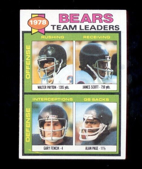 1979 Topps Chicago Bears Team/Checklist Card WALTER PAYTON ALAN PAGE GARY FENCIK