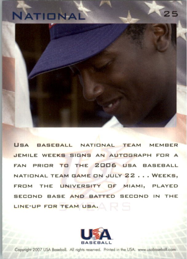 2006-07 USA Baseball #25 Jemile Weeks BTI – BB