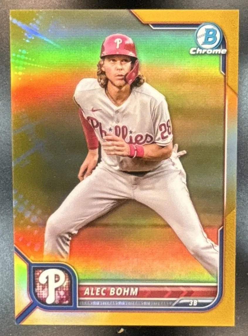 2022 Bowman Chrome Alec Bohm Gold Refractor /50 #22 Philadelphia Phillies