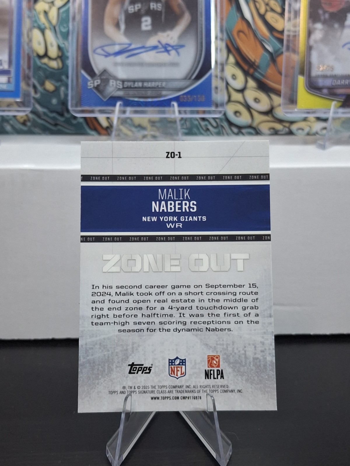 Malik Nabers 2025 Topps Signature Class Zone Out Chrome Insert ZO-1 NY Giants