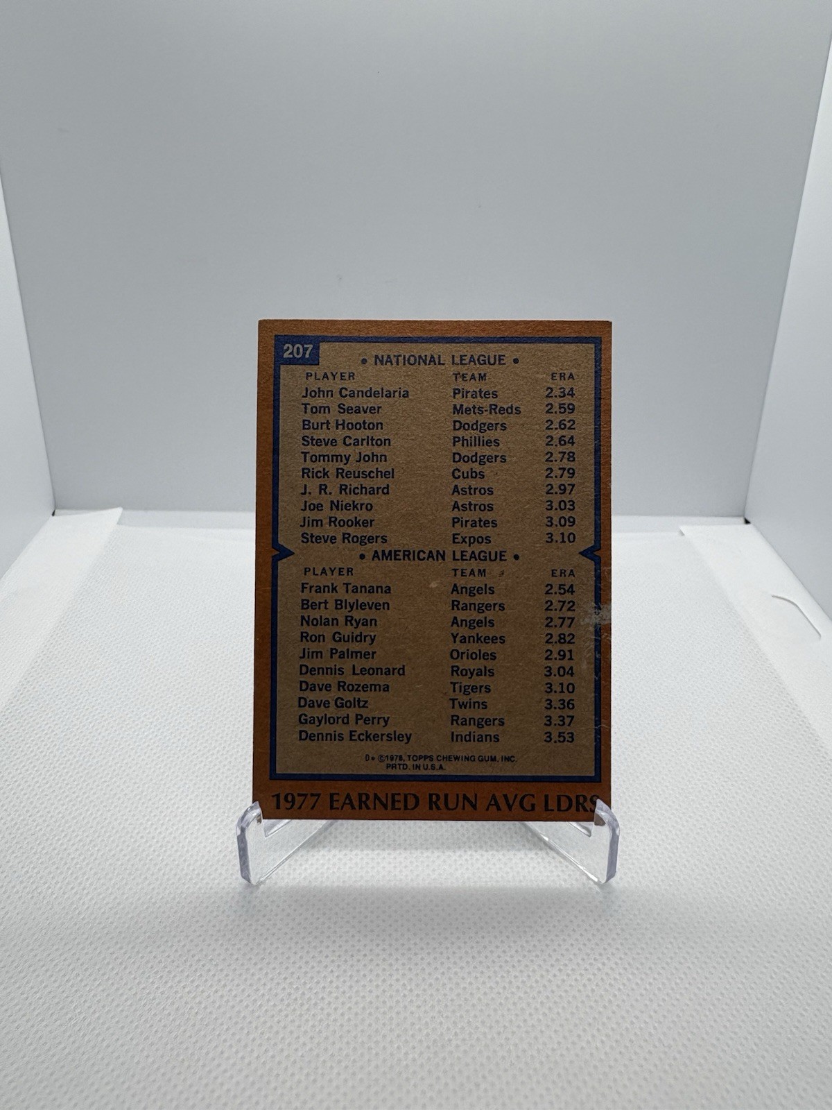 1978 Topps – League Leaders John Candelaria, Frank Tanana #207