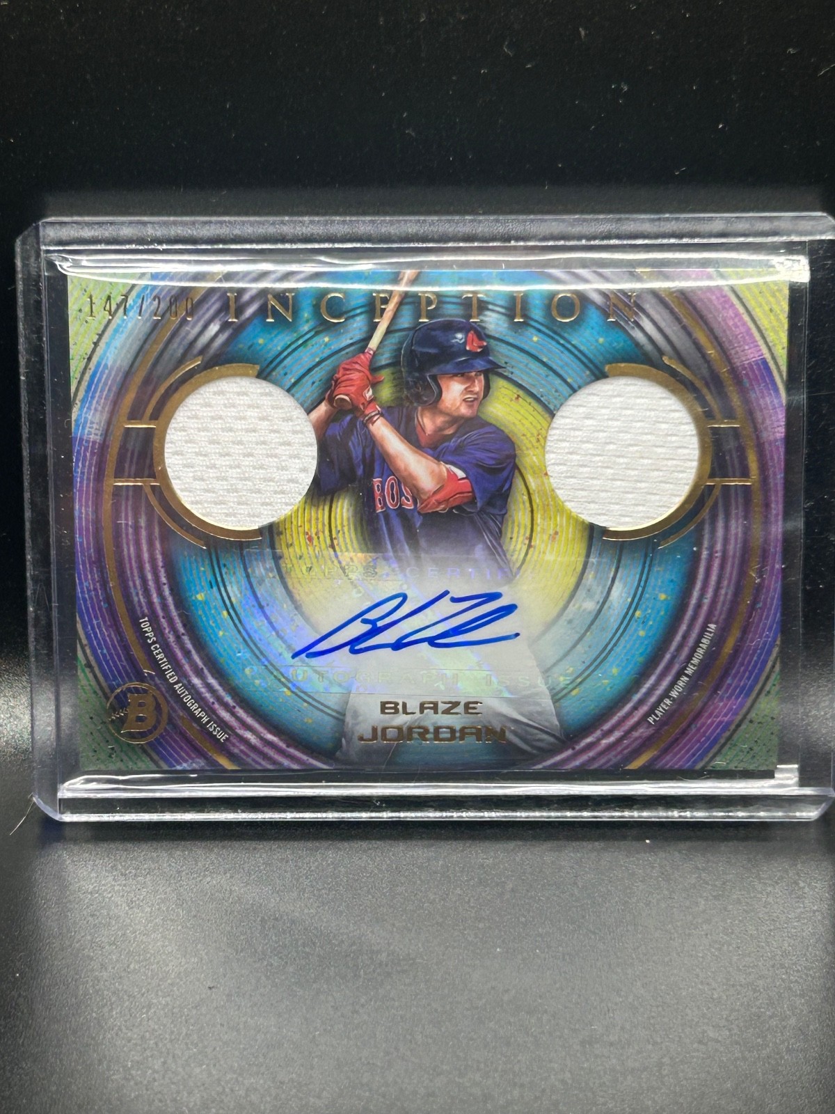 2022 Bowman Inception Blaze Jordan Dual Relics Auto /200 #IADR-BJ Cardinals