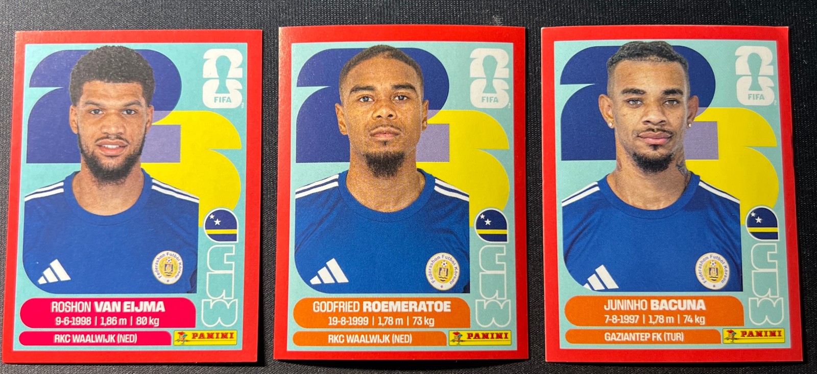 (3)2026 Panini FIFA World Cup Curacao CUW RED Parallel Van Eijma Bacuna
