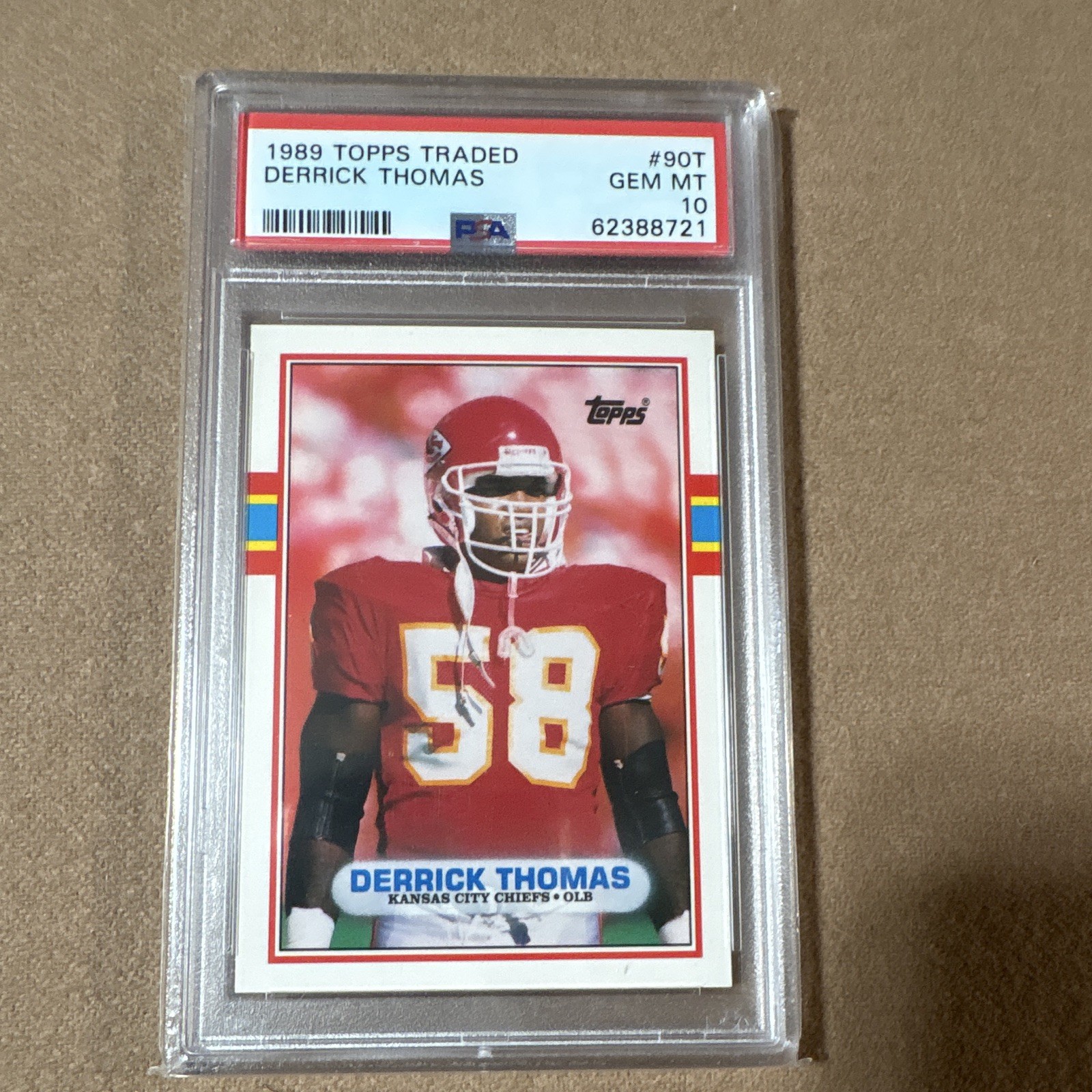 Topps 1989 Traded Derrick Thomas Rookie #90T PSA 10 Kansas City Chiefs