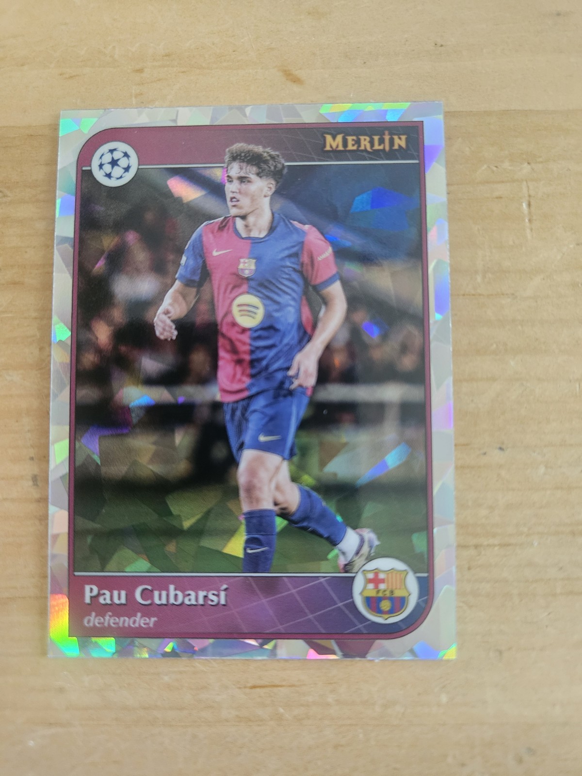 2024-25 Topps Merlin UEFA Pau Cubarsi Atomic Refractor #2 FC Barcelona