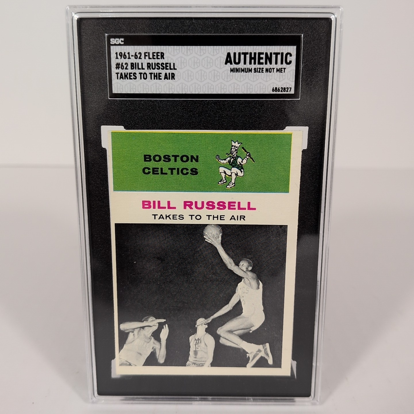 1961-62 Fleer #62 Bill Russell Takes To The Air SGC (Authentic) NBA Celtics