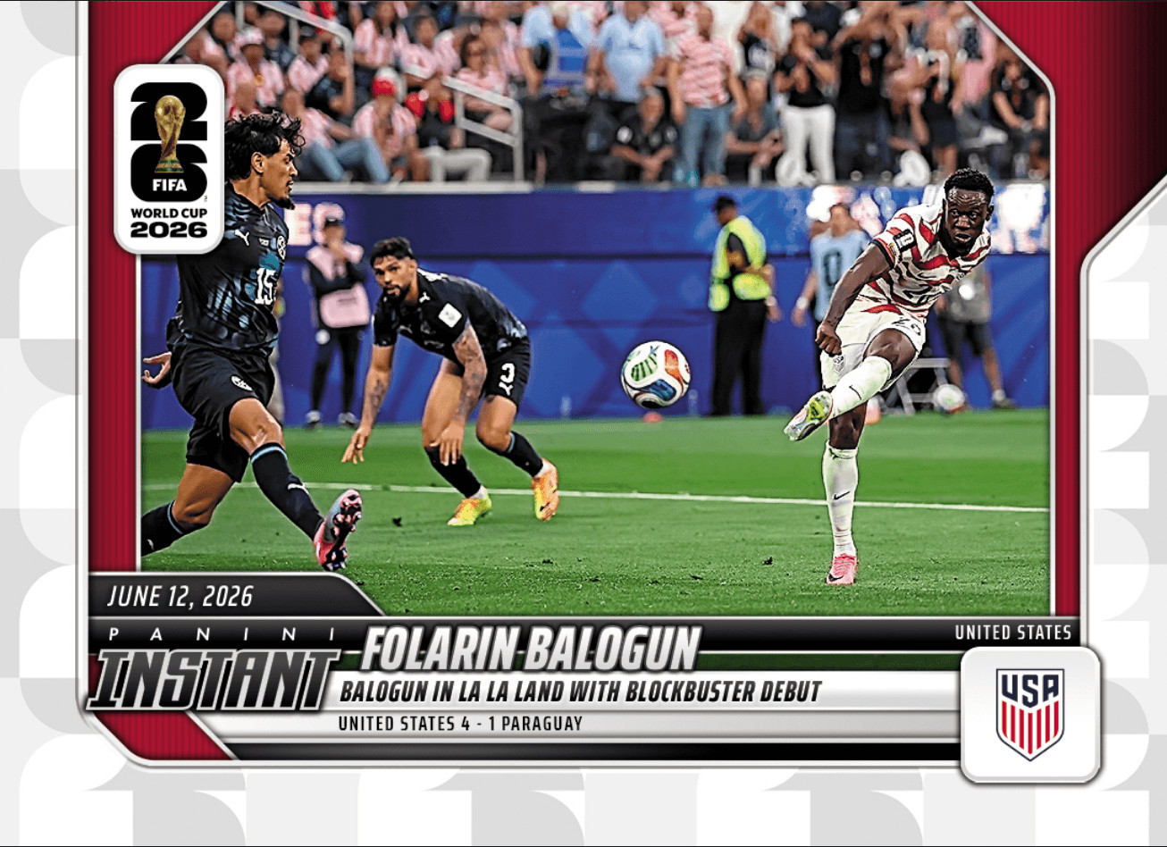 2026 Panini Instant FIFA World Cup Folarin Balogun #9 USA Soccer Card