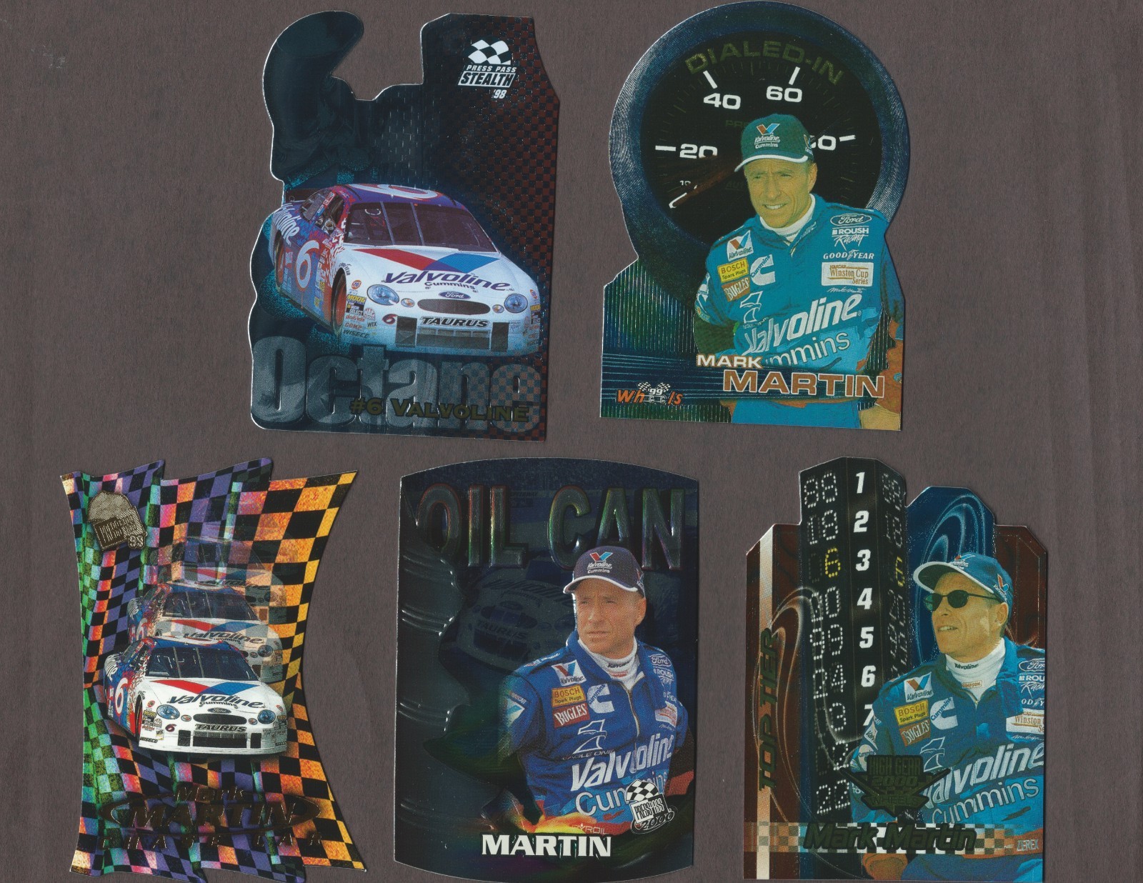 Mark Martin~ (5 Inserts)~ Top Tier #TT3, Oil Can #OC4~2000 Press Pass NASCAR