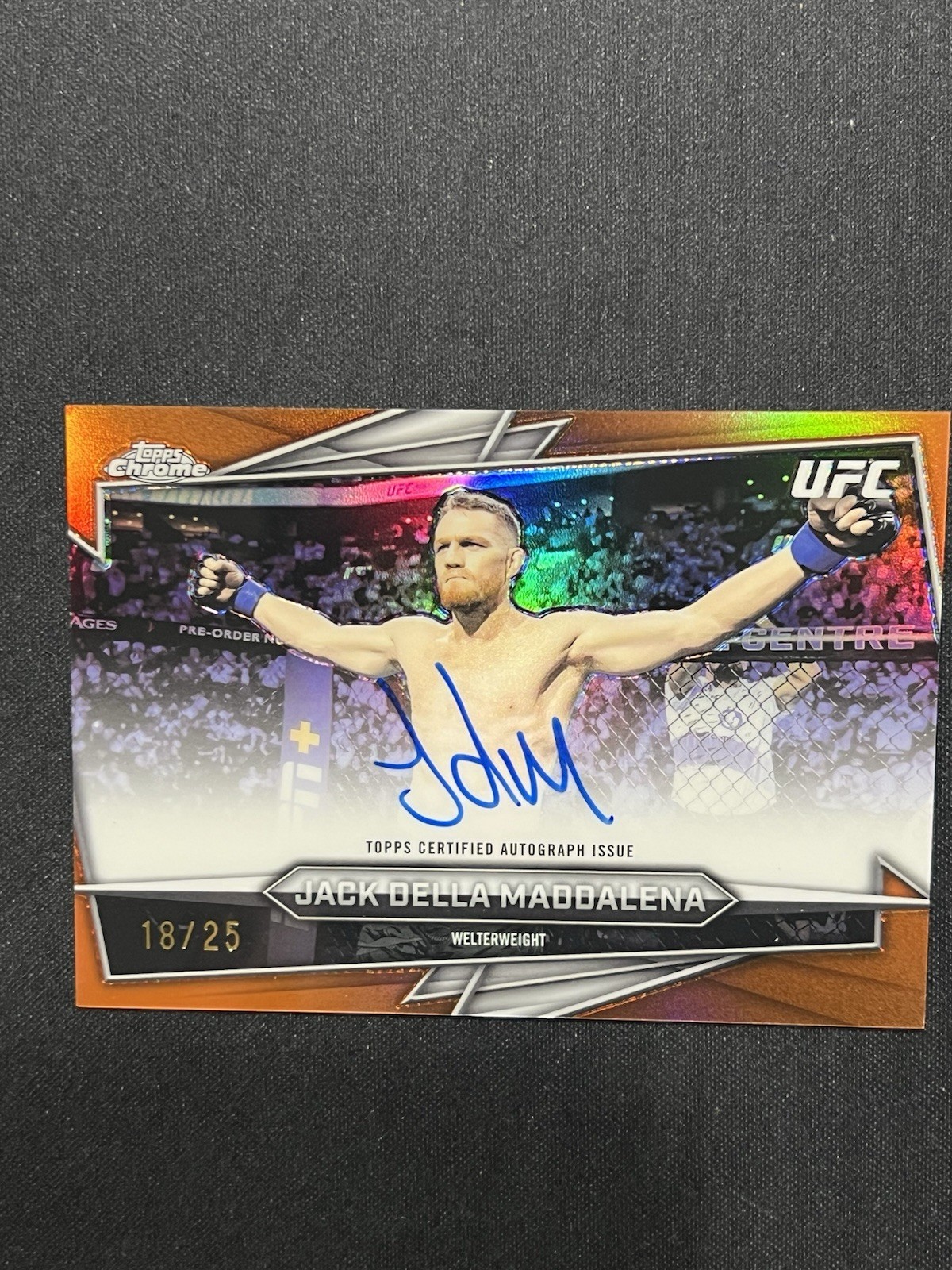 2026 Topps Chrome UFC Jack Della Maddalena Orange Auto /25