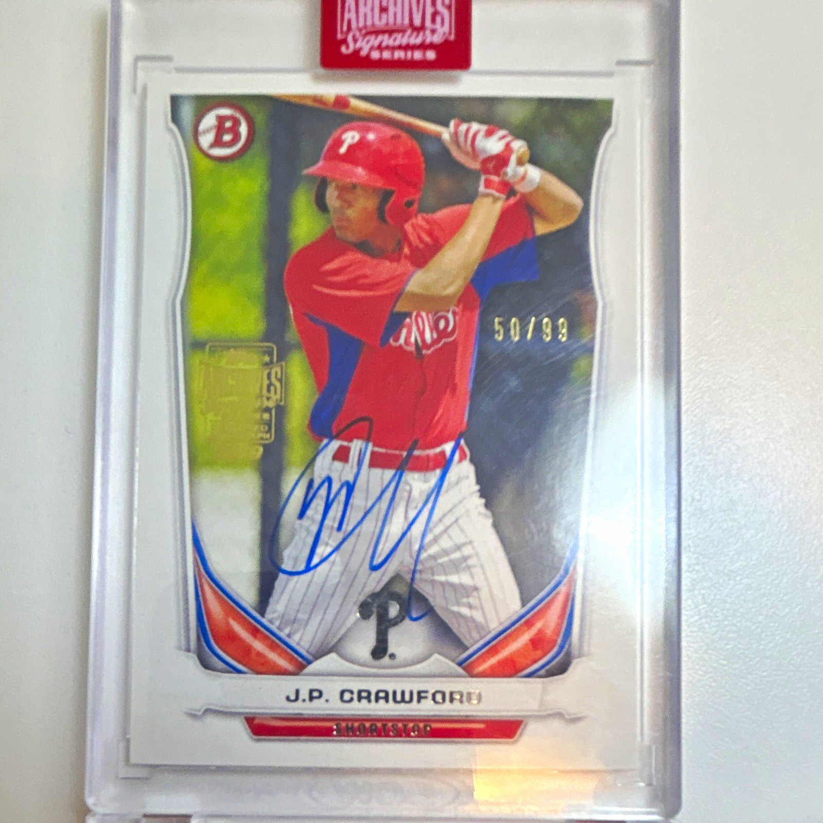 Topps 2019 Archives Signature Series J.P. Crawford Phillies Auto #TP-22 50/99