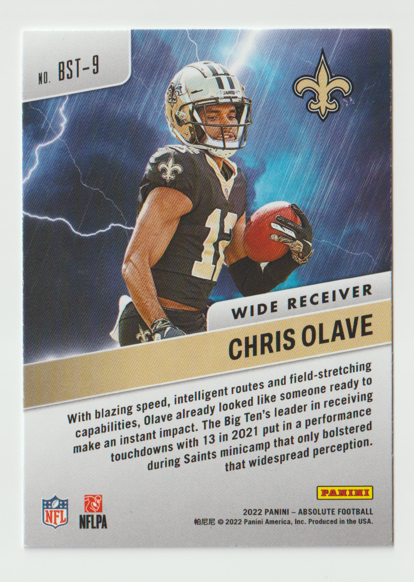 2022 Absolute Football By Storm #9 Chris Olave – New Orleans Saints