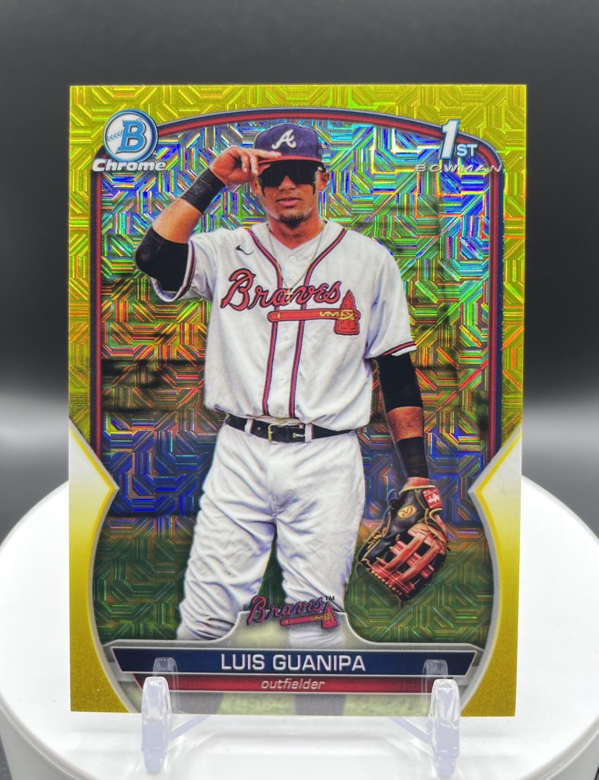 2023 Bowman Chrome- Luis Guanipa BCP-200 1st Yellow Refractor /75 Atlanta Braves