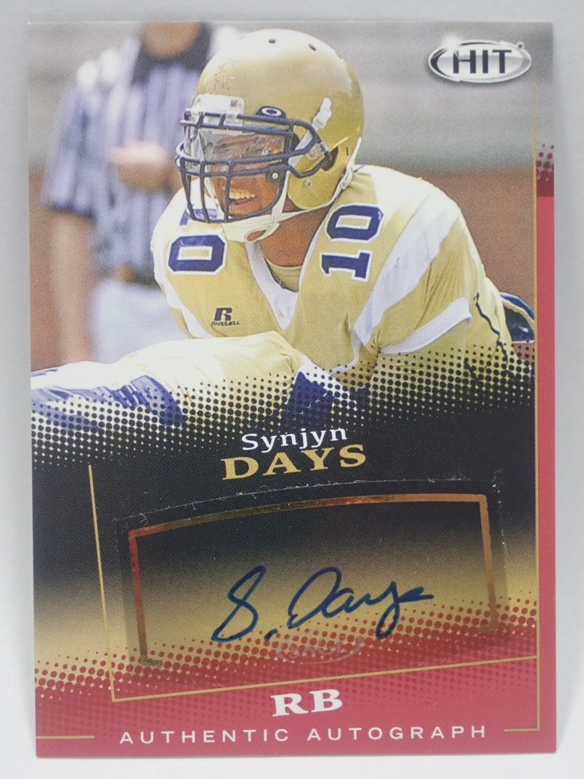 SYNJYN DAYS AUTO PRE-ROOKIE A30 2015 SAGE HIT FOOTBALL AUTOGRAPH CARD