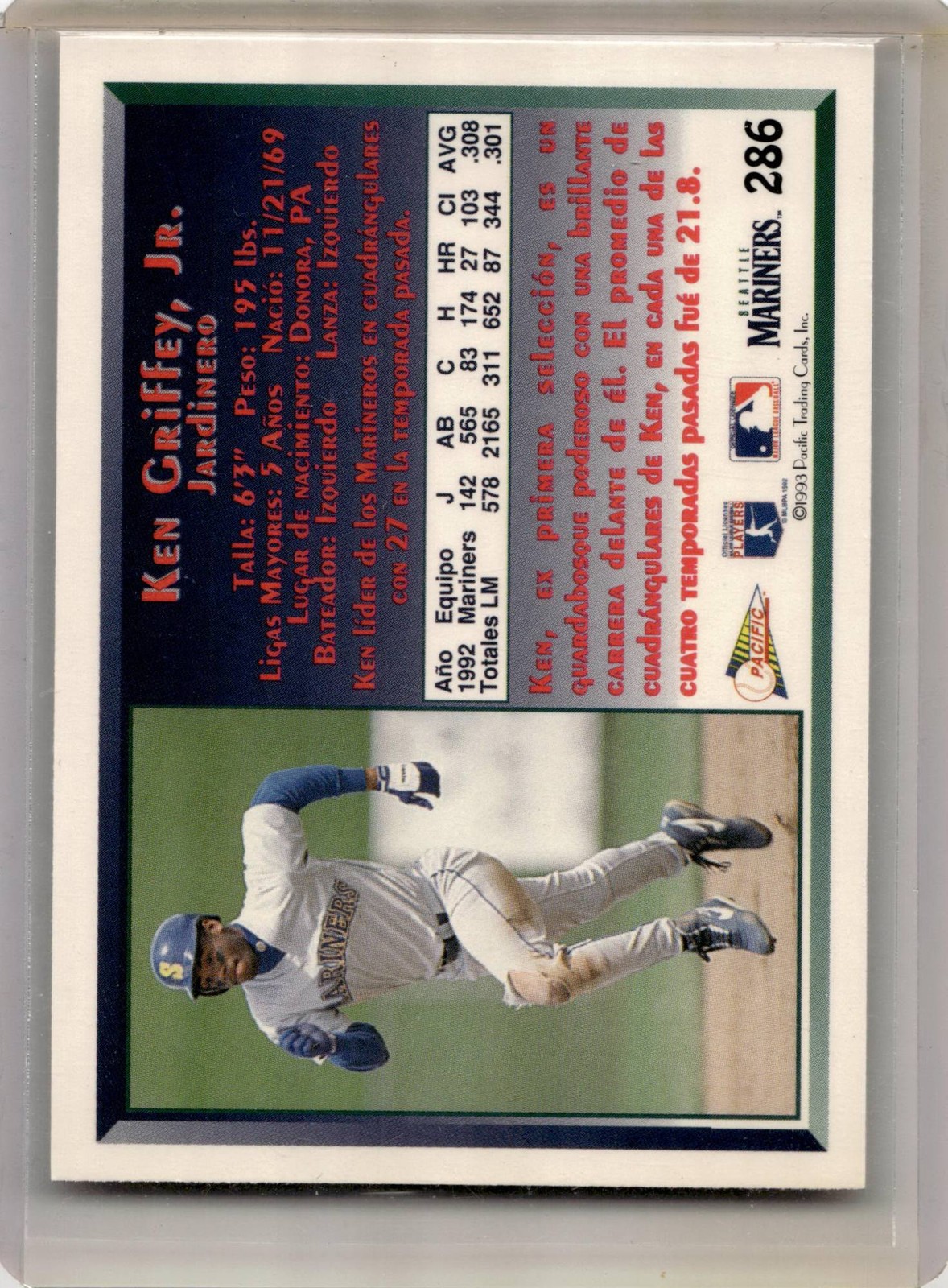 1993 Pacific Spanish Ken Griffey Jr. #286