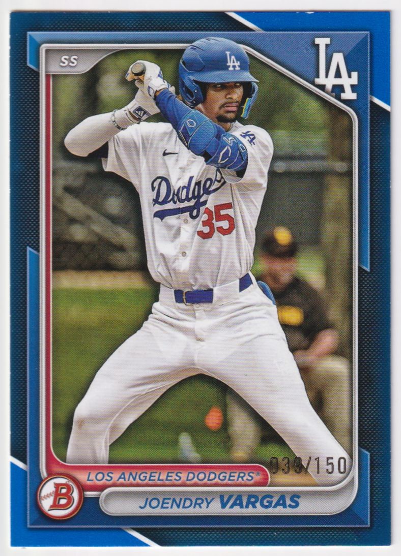 2024 Bowman Draft Blue Border 038/150 Joendry Vargas Auto 038/150 Los Angeles