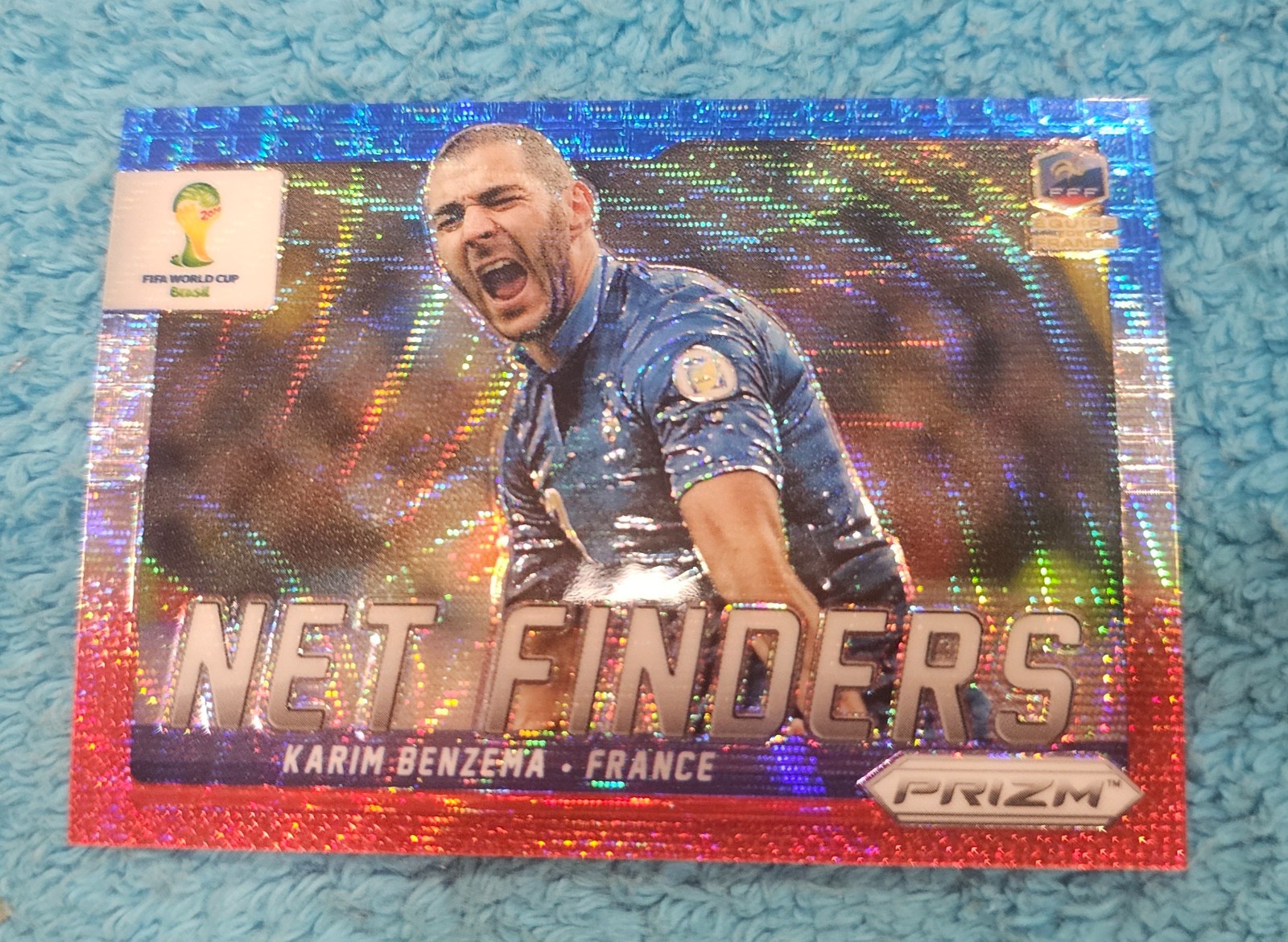 2014 World Cup Prizm Net Finders Blue Red Wave Karim Benzema France #10
