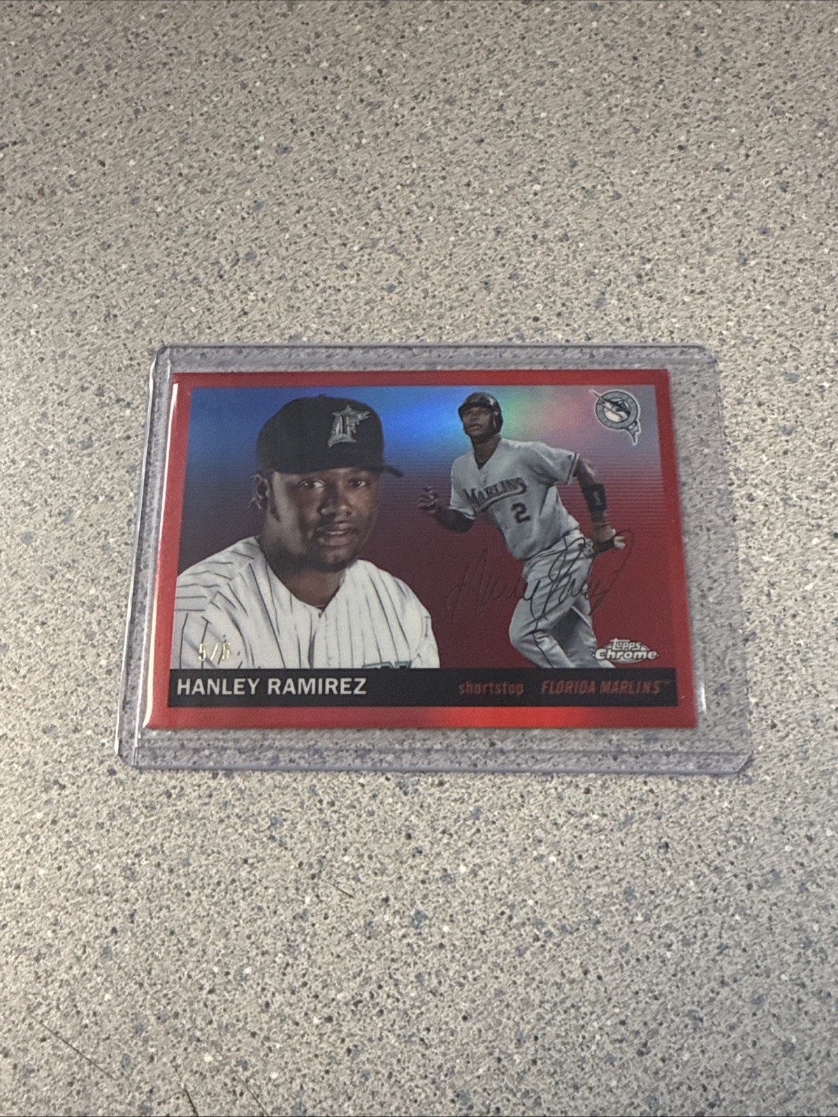 2025 Topps Platinum Anniversary Hanley Ramirez True Red Refractor 5/5