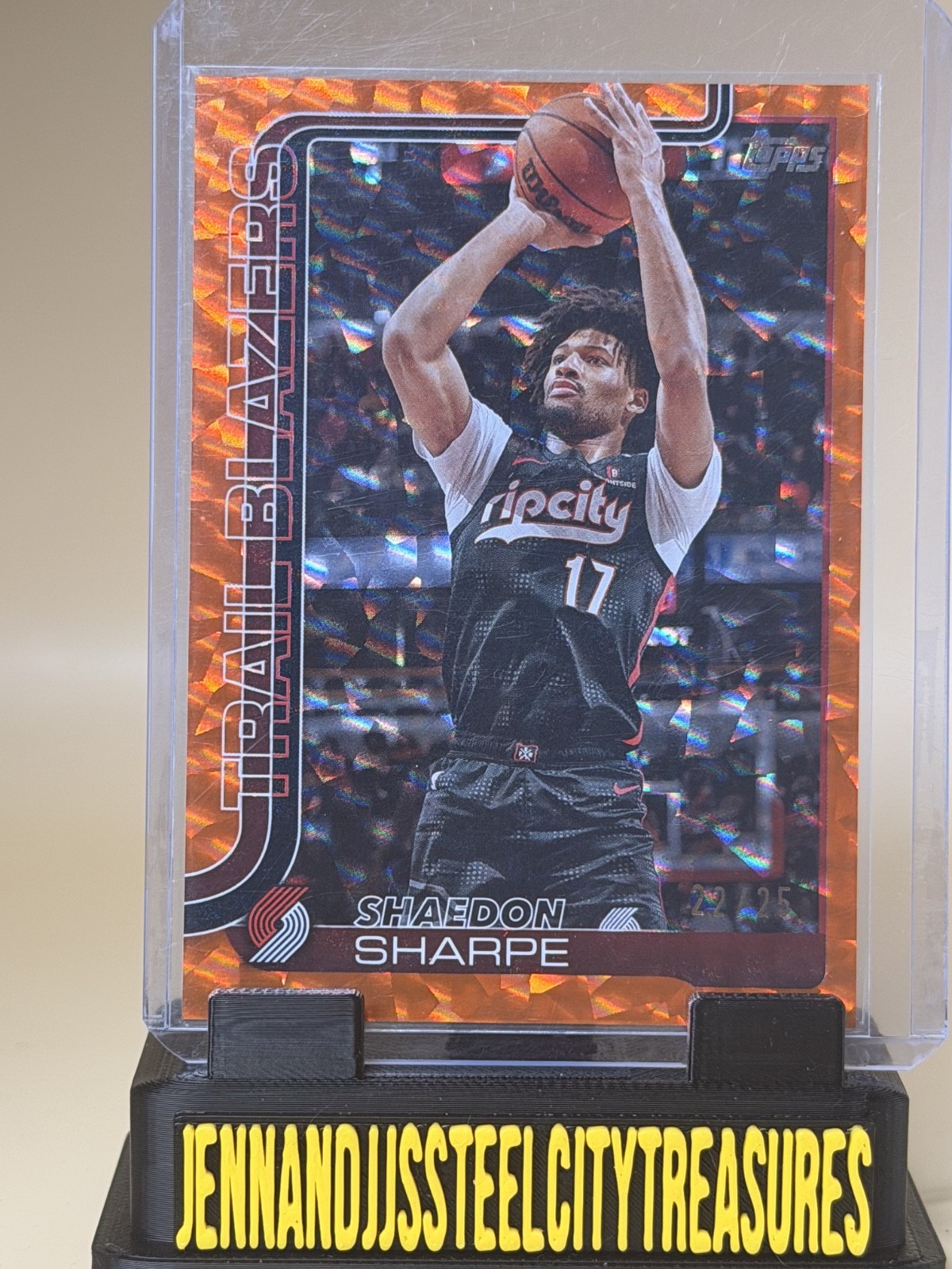 2024-25 Topps Shaedon Sharpe 127 Orange Foil 22/25 Trail Blazers