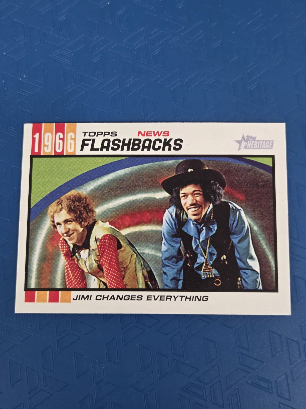 2015 Topps Heritage News Flashbacks #NF-5 Jimi Hendrix BASEBALL Card S2