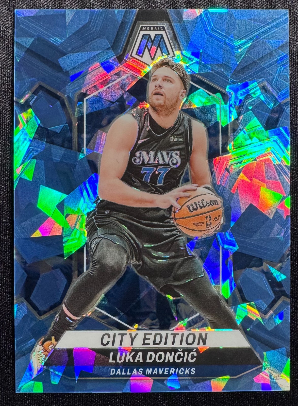 2023-24 Mosaic Luka Doncic City Edition Ice Mosaic Prizm /125 #285 Mavericks