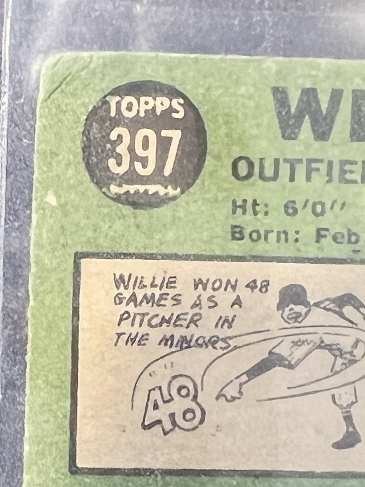 1967 Topps – Willie Smith #397 – Shipped in Bubble Mailer
