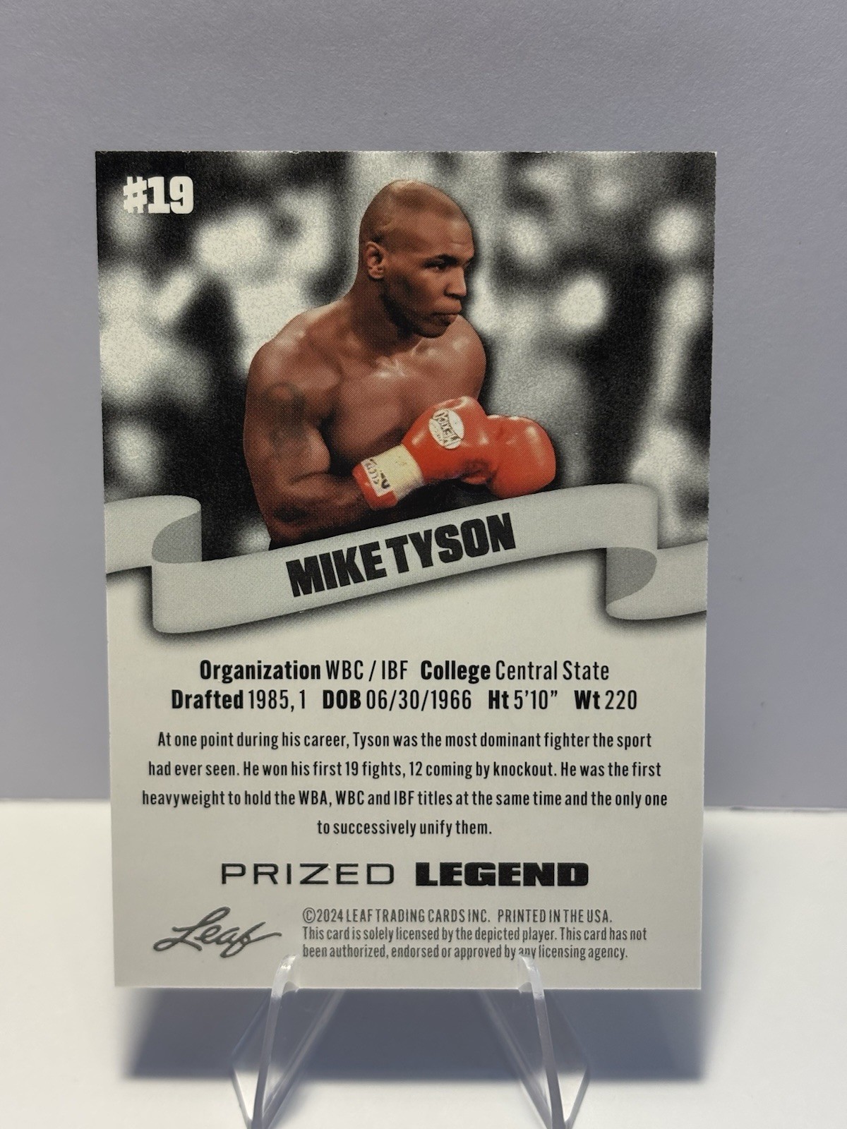 Mike Tyson “Prized Legend” 2024 Special Release #19 Boxing Card