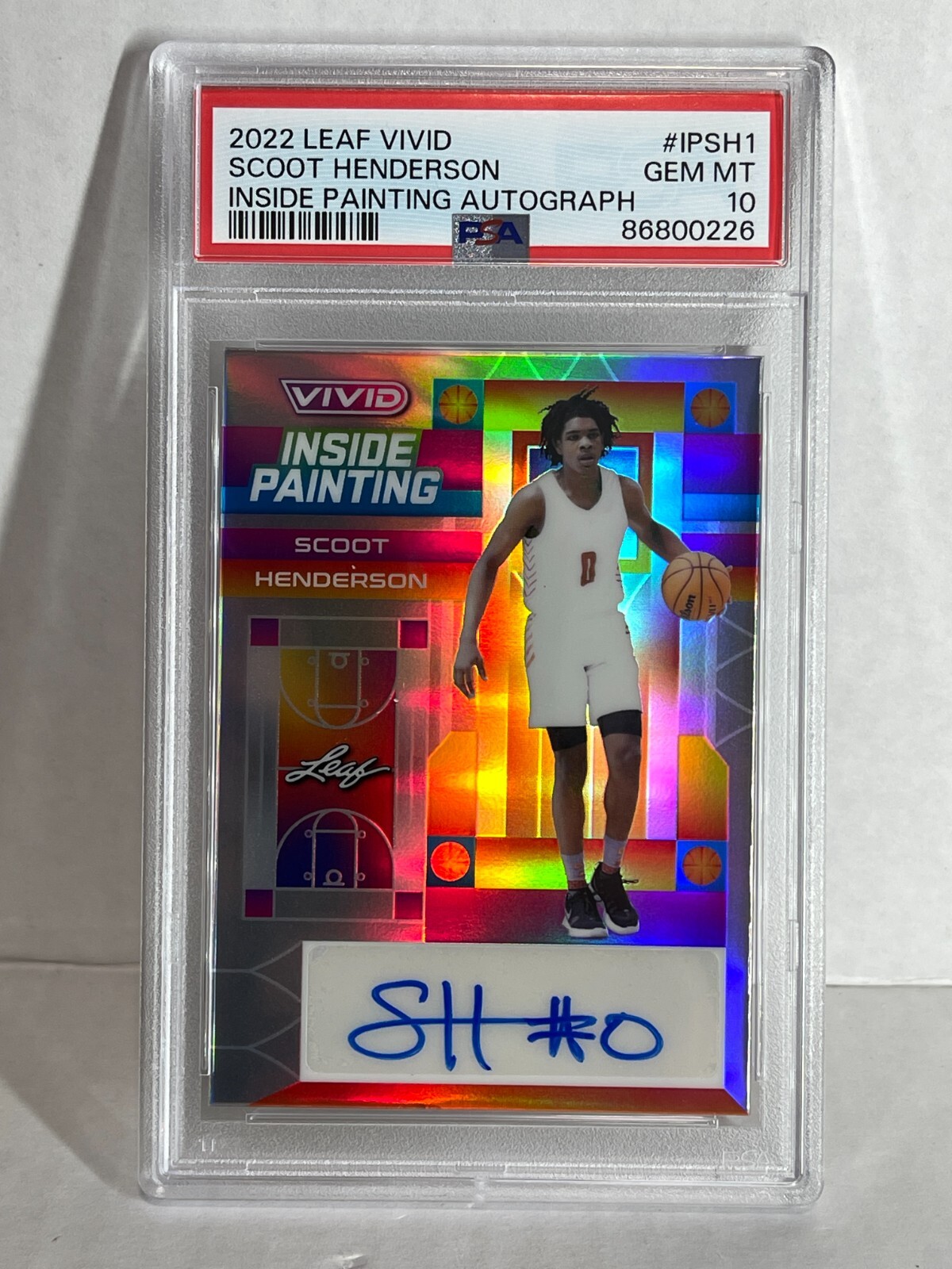 2022-23 Leaf Vivid Inside Painting ROOKIE /40 Scoot Henderson PSA 10 POP 1