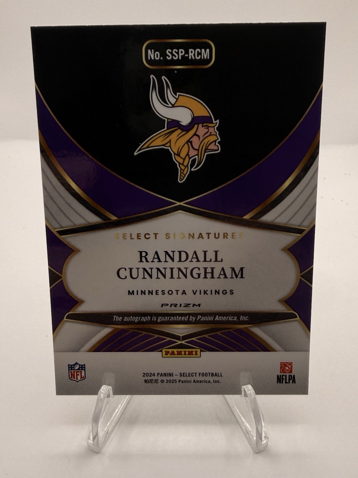 2024 Panini Select – Select Signatures Randall Cunningham #SSP-RCM Silver Prizm