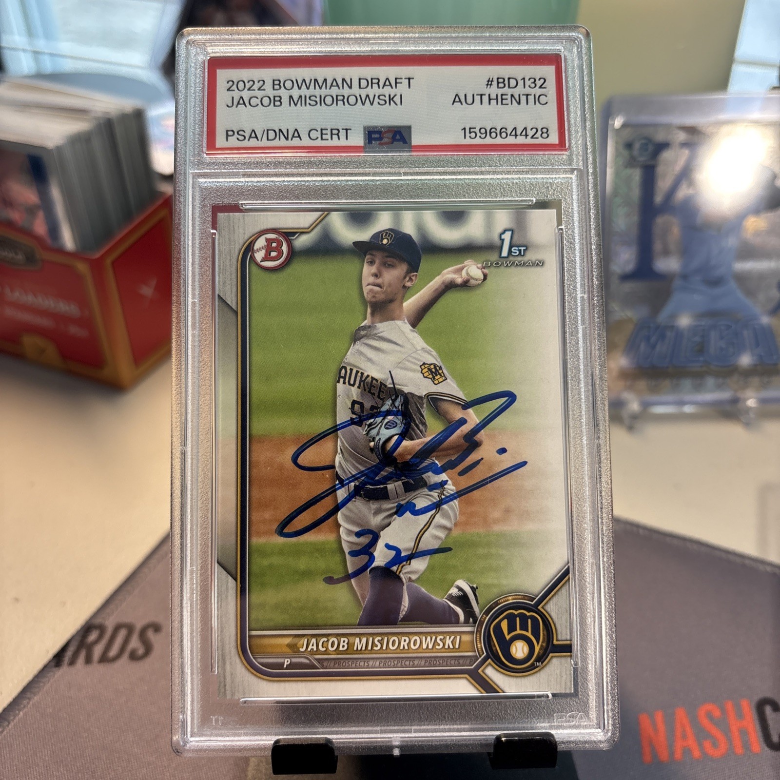 2022 Bowman Draft Jacob Misiorowski #BD-132 In-Person Auto Milwaukee Brewers