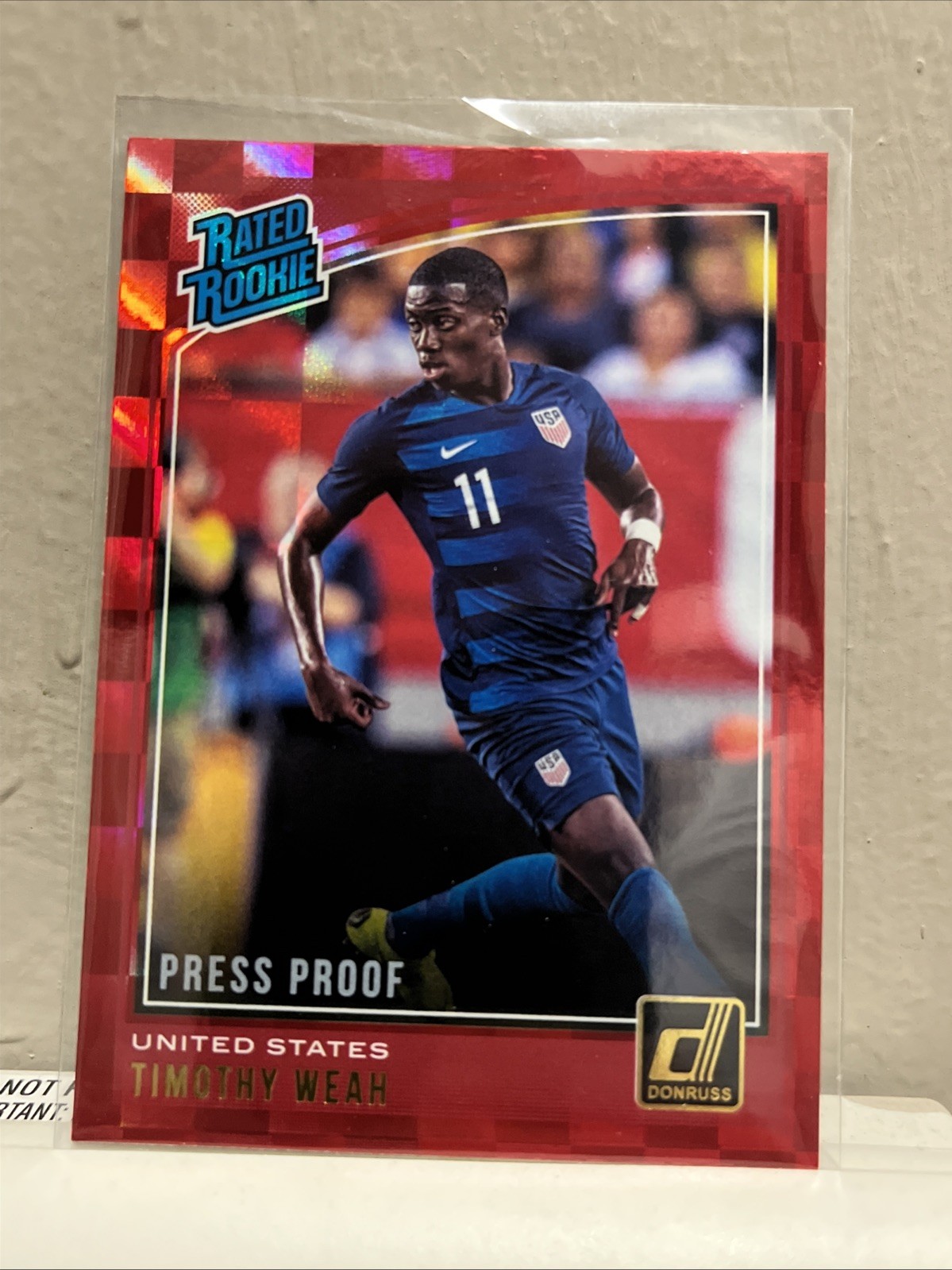 Timothy Weah RC -2018-19 Panini Donruss Red Press Proof No.198 – USA