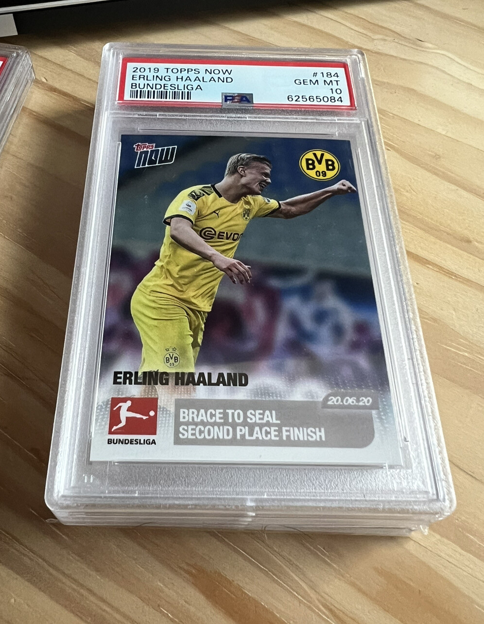 2019 Topps Now Bundesliga Soccer #184 Erling Haaland RC Rookie PSA 10 GEM MINT