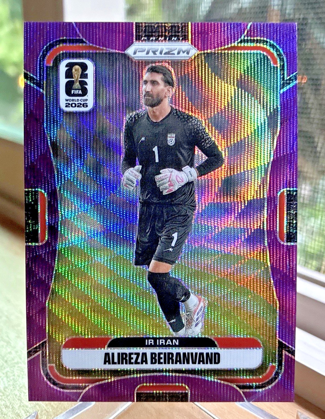 2026 Panini Prizm FIFA World Cup Alireza Beiranvand Purple Wave /95