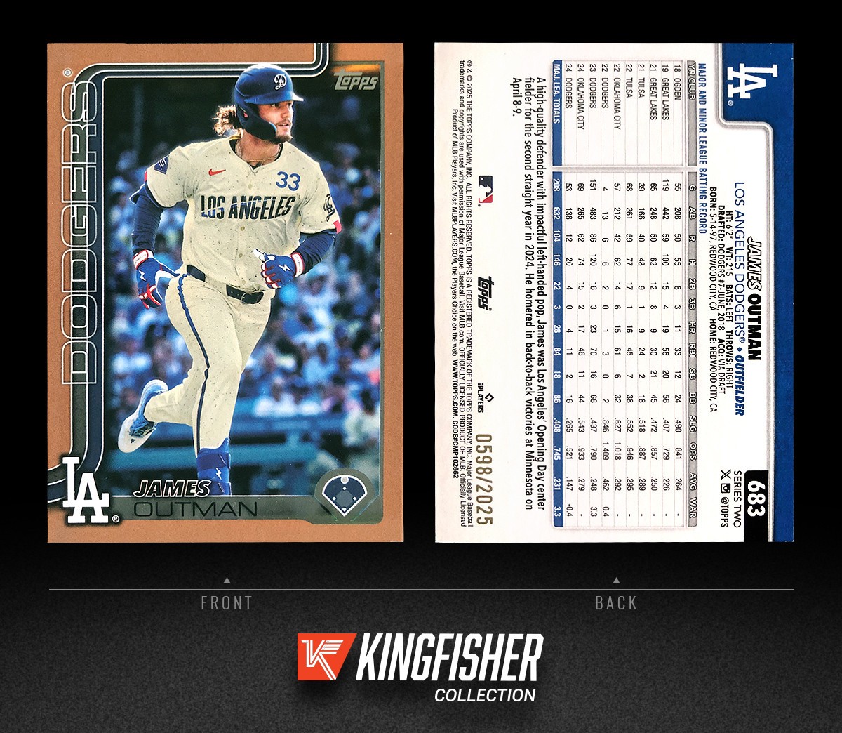 2025 Topps Series 2 Gold /2025 James Outman #683 Los Angeles Dodgers